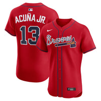 Atlanta Braves Ronald Acuña Jr. Nike Red Alternate 2 Elite Jersey