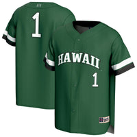 GameDay Greats #1 Green Hawaii Rainbow Warriors Lightweight Collegiate Baseball Fashion Jersey