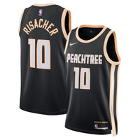 Atlanta Hawks Nike 2025/26 City Edition Swingman Jersey - Black - Zaccharie Risacher