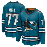 San Jose Sharks Michael Misa Fanatics Teal Breakaway Jersey