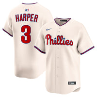 Philadelphia Phillies Bryce Harper Nike Cream Alternate Limited Jersey