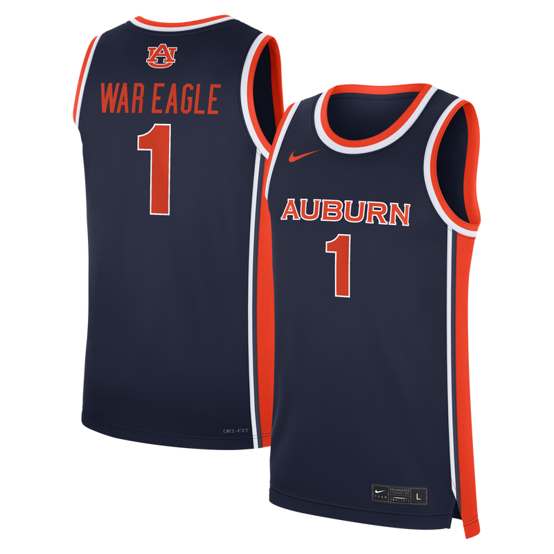 Nike Navy Auburn Tigers #1 Road War Eagle Replica Basketball Jersey