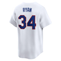 Texas Rangers Nolan Ryan Nike White Throwback Cooperstown Collection Limited Jersey