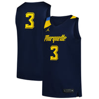 Jordan Brand #3 Navy Marquette Golden Eagles Replica Basketball Jersey
