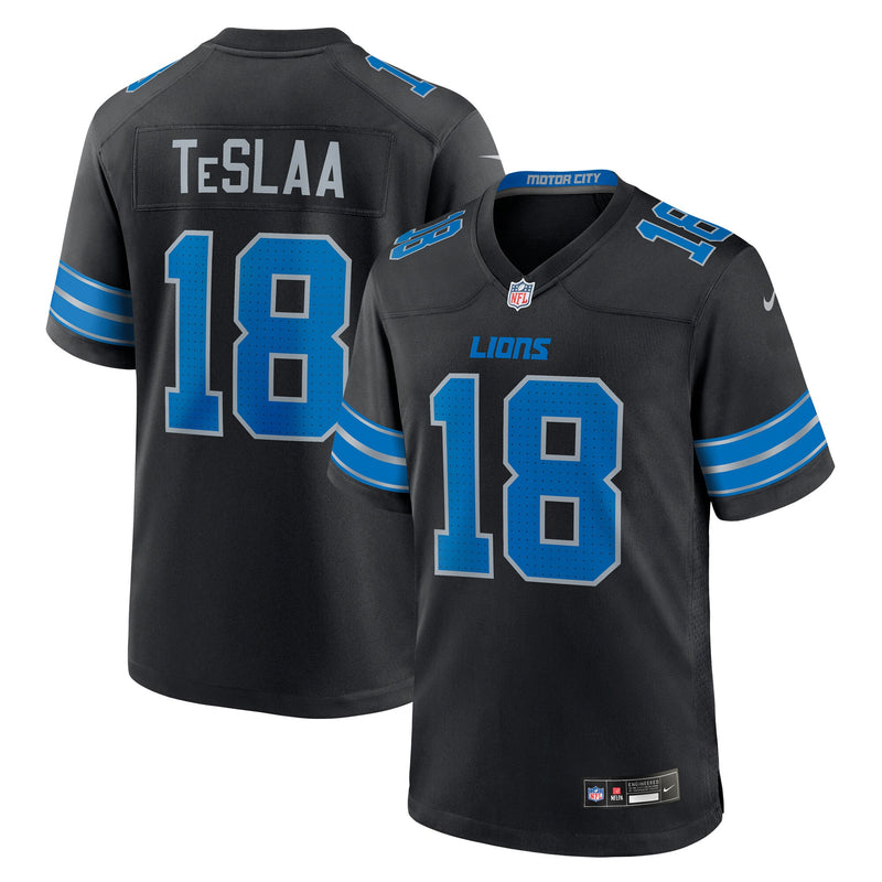 Detroit Lions Isaac TeSlaa Nike Black Alternate Game Player Jersey