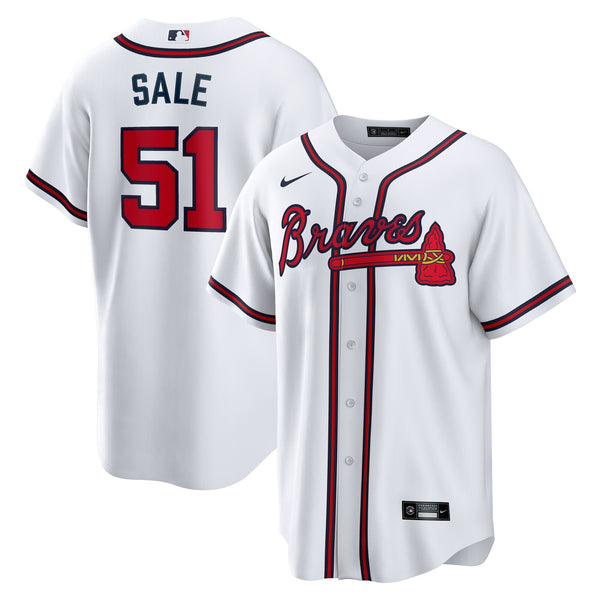 Atlanta Braves Chris Sale Nike White Home Replica Jersey