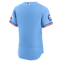 Texas Rangers Nike Light Blue Alternate Sponsor Patch Authentic Jersey