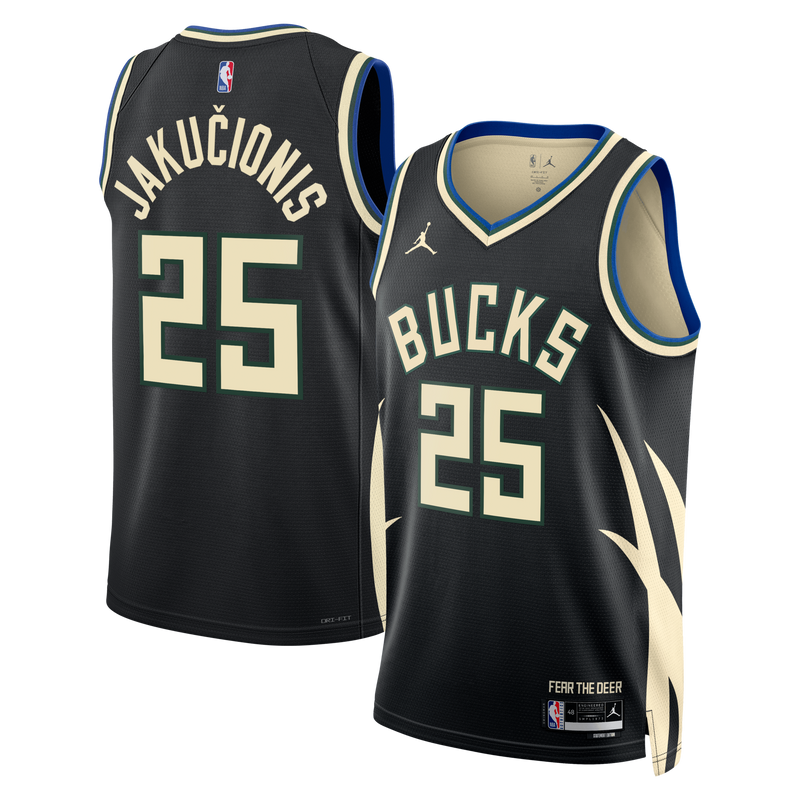 Milwaukee Bucks Jordan Brand Statement Edition Swingman Jersey - Hunter Green - Kasparas Jaku?ionis