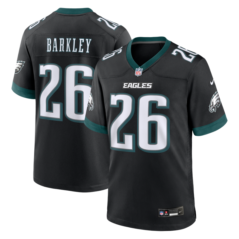 Philadelphia Eagles Saquon Barkley Nike Black Alternate Game Jersey