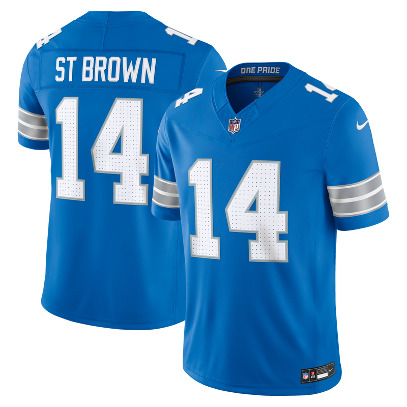 Detroit Lions Amon-Ra St. Brown Nike Blue Team Vapor F.U.S.E. Stitched Limited Jersey