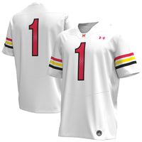 Under Armour #1 White Maryland Terrapins Replica Football Jersey