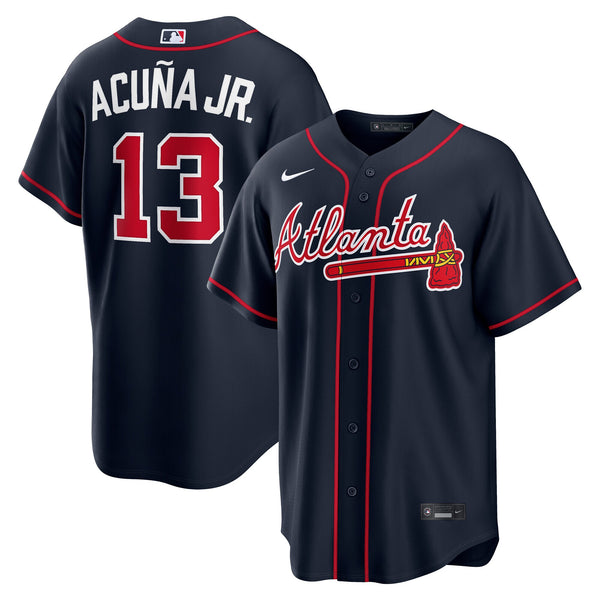 Atlanta Braves Ronald Acuña Jr. Nike Navy Alternate Replica Jersey