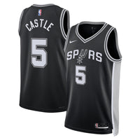 San Antonio Spurs Nike Icon Swingman Jersey - Black - Stephon Castle