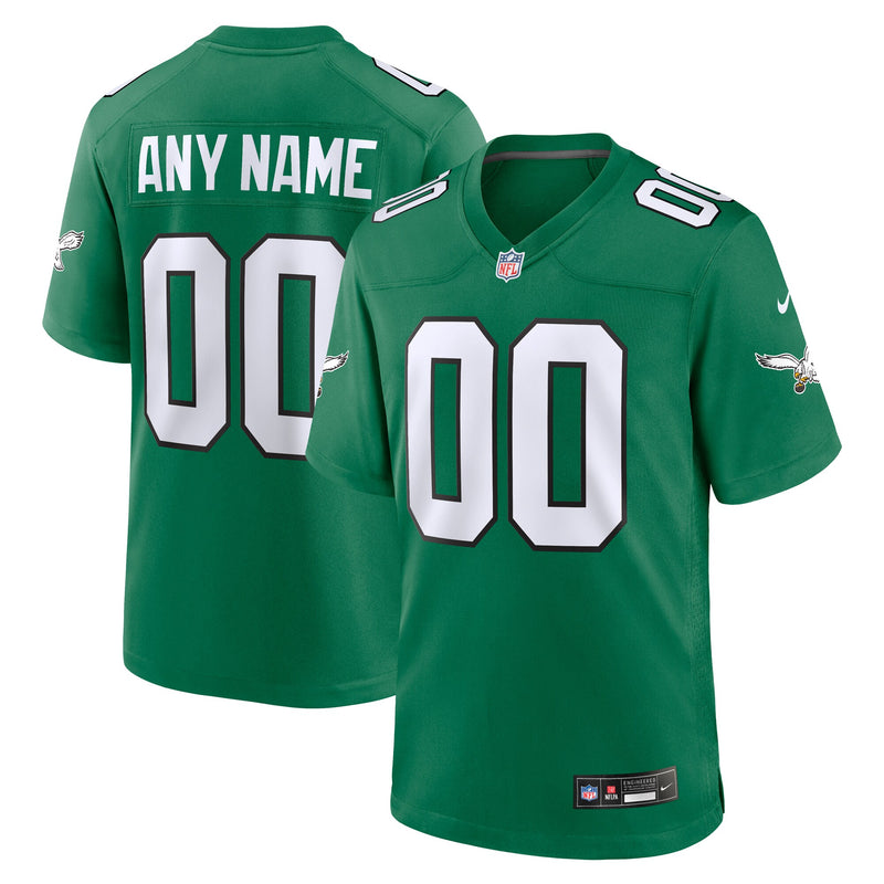 Philadelphia Eagles Nike Kelly Green Alternate Custom Game Jersey