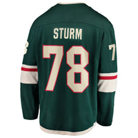 Minnesota Wild Nico Sturm Fanatics Green Home Breakaway Jersey