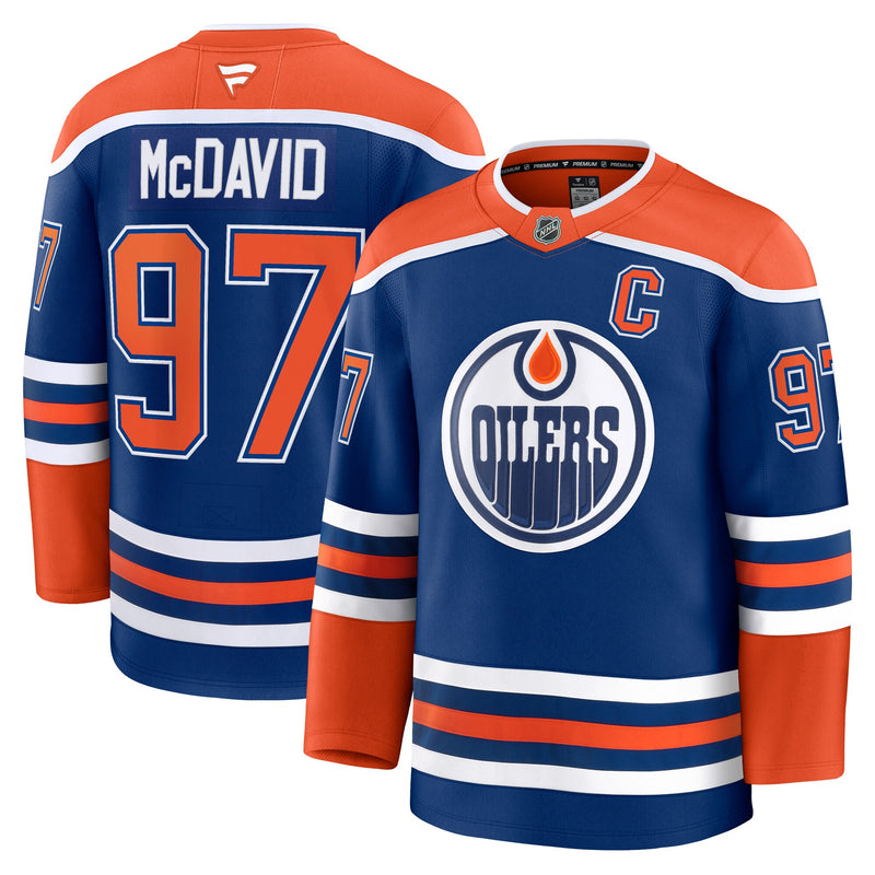 Edmonton Oilers Connor McDavid Fanatics Royal Home Premium Jersey