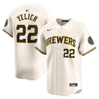 Milwaukee Brewers Christian Yelich Nike Cream Home Limited Player Jersey