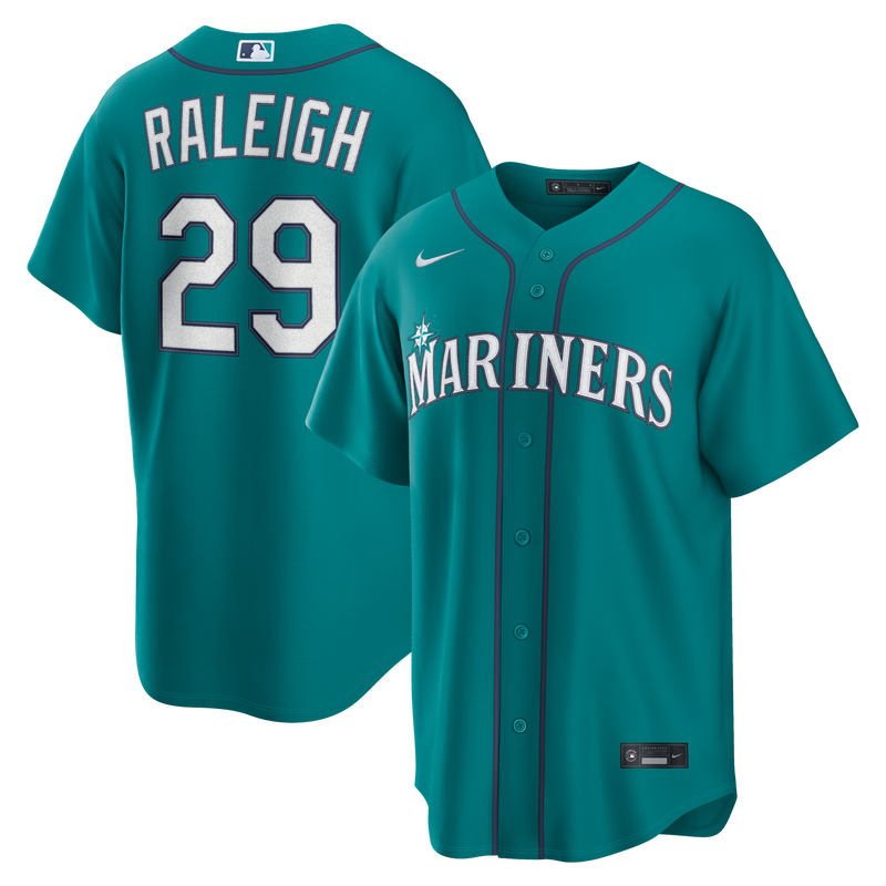 Seattle Mariners Cal Raleigh Nike Teal Alternate Replica Jersey