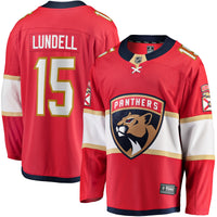 Florida Panthers Anton Lundell Fanatics Red Home Breakaway Player Jersey