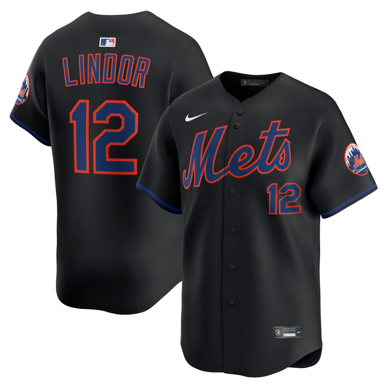 New York Mets Francisco Lindor Nike Black Alternate Limited Jersey