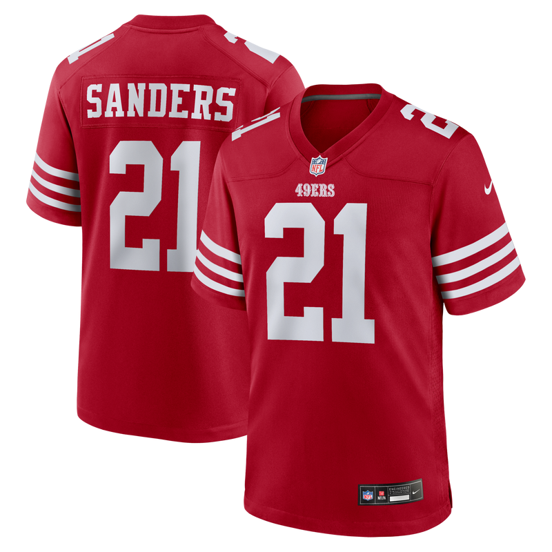San Francisco 49ers Deion Sanders Nike Scarlet Team Retired Player Game Jersey