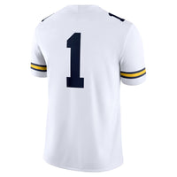 Jordan Brand #1 White Michigan Wolverines Game Jersey