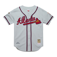 Atlanta Braves Chipper Jones Mitchell & Ness Gray 1995 Throwback Authentic Jersey