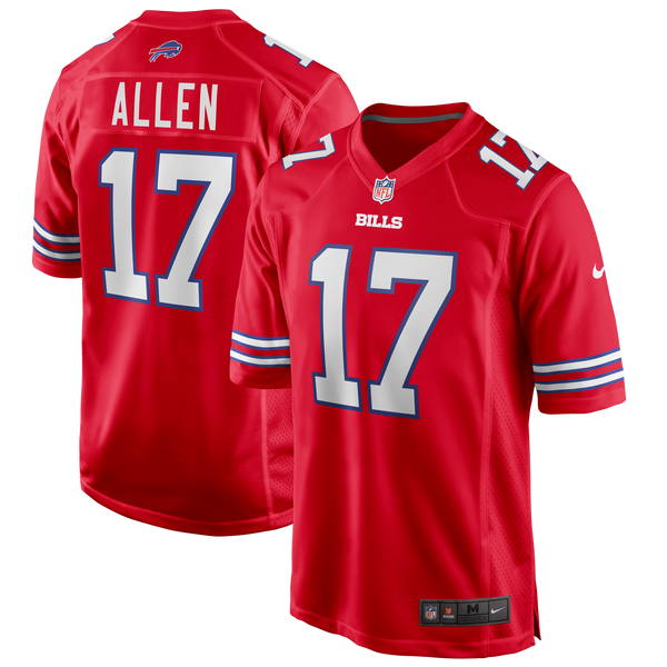Buffalo Bills Josh Allen Nike Red Alternate Game Player Jersey