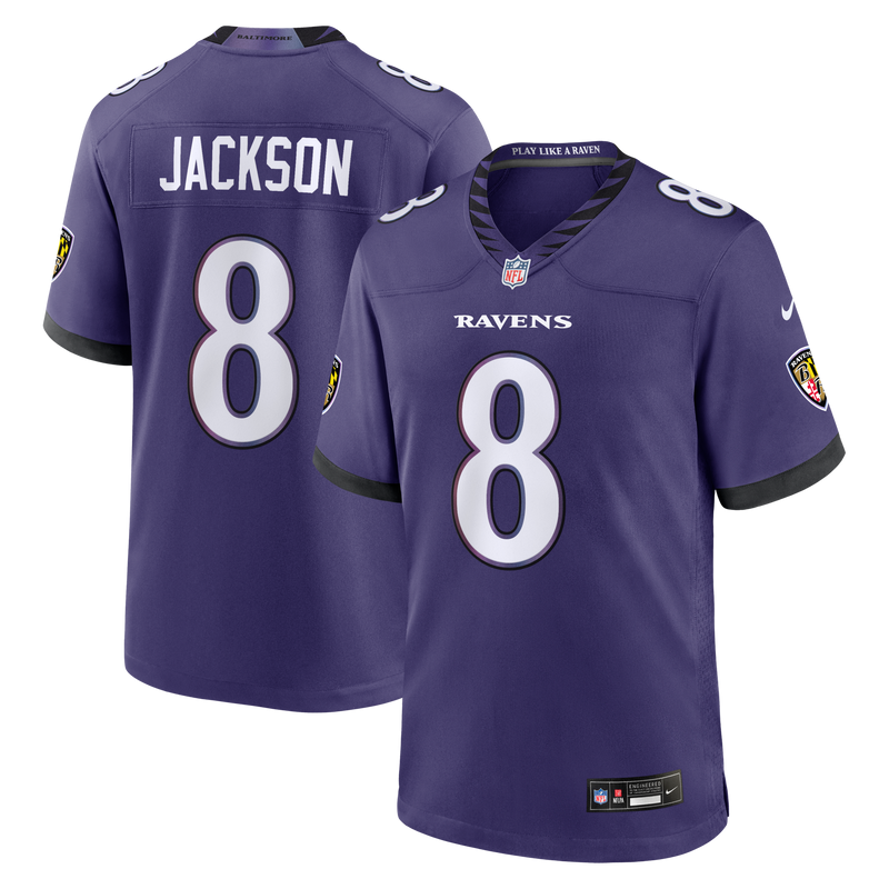 Baltimore Ravens Lamar Jackson Nike Purple Team Game Jersey