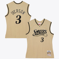 Philadelphia 76ers Mitchell & Ness Allen Iverson 2000 Swingman Jersey - Khaki