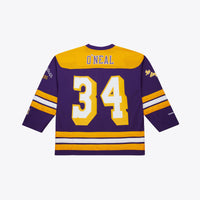 Los Angeles Lakers Mitchell & Ness Shaquille O'Neal 1997 Maxxed Out Fashion Hockey Jersey - Purple