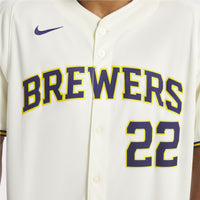 Milwaukee Brewers Christian Yelich Nike Cream Home Limited Player Jersey