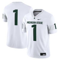 Nike #1 White Michigan State Spartans Game Jersey
