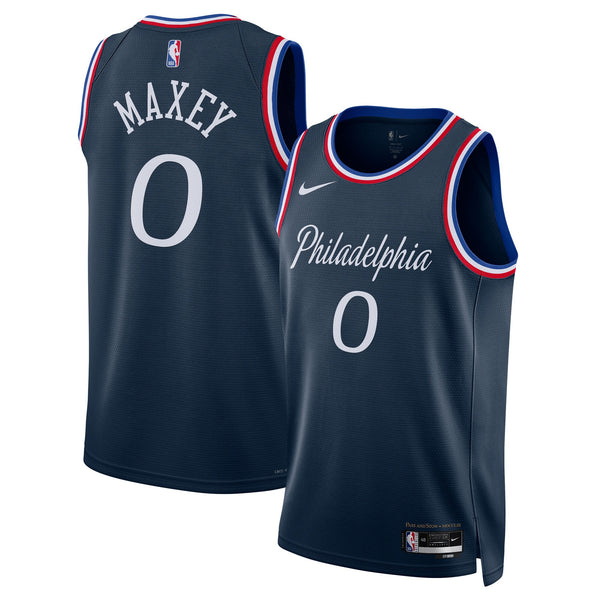 Philadelphia 76ers Nike 2025/26 City Edition Swingman Jersey - Navy - Tyrese Maxey
