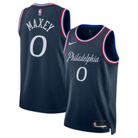 Philadelphia 76ers Nike 2025/26 City Edition Swingman Jersey - Navy - Tyrese Maxey