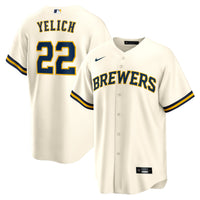 Milwaukee Brewers Christian Yelich Nike Cream Home Replica Player Jersey