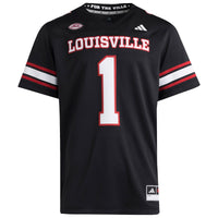 adidas #1 Black Louisville Cardinals Premier Strategy Jersey