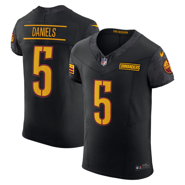 Washington Commanders Jayden Daniels Nike Black Alternate Vapor F.U.S.E. Elite Jersey