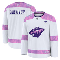 Minnesota Wild Fanatics White Hockey Fights Cancer Survivor Practice Jersey