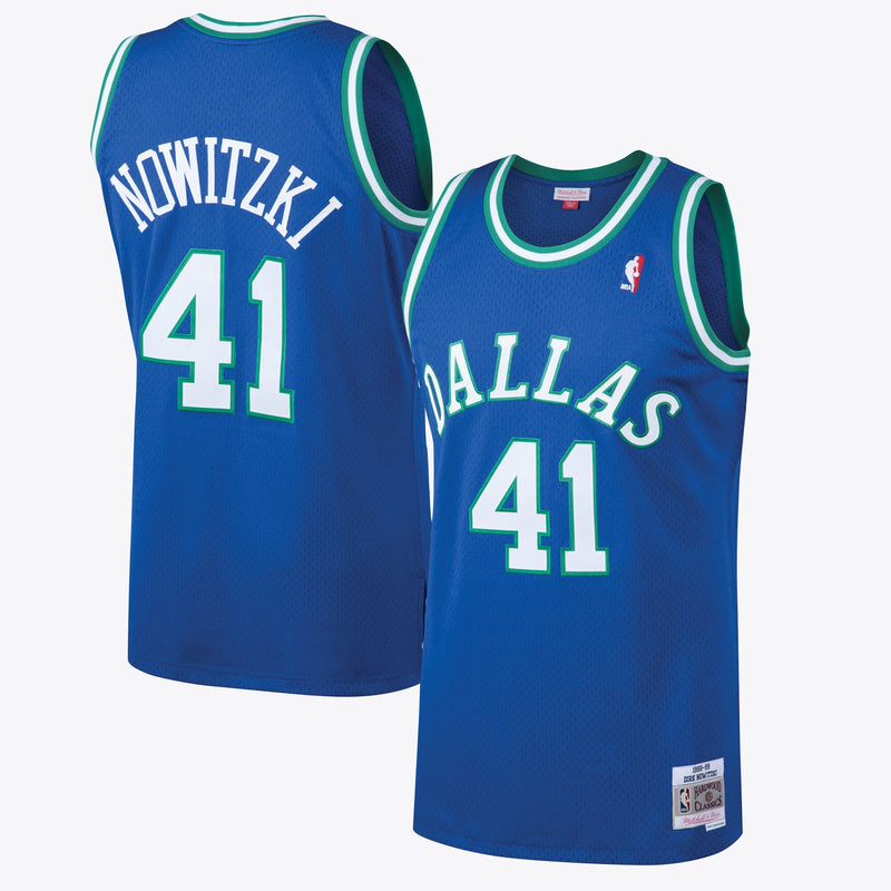 Dallas Mavericks Dirk Nowitzki 1998 Hardwood Classics Road Swingman Jersey By Mitchell & Ness - Royal -