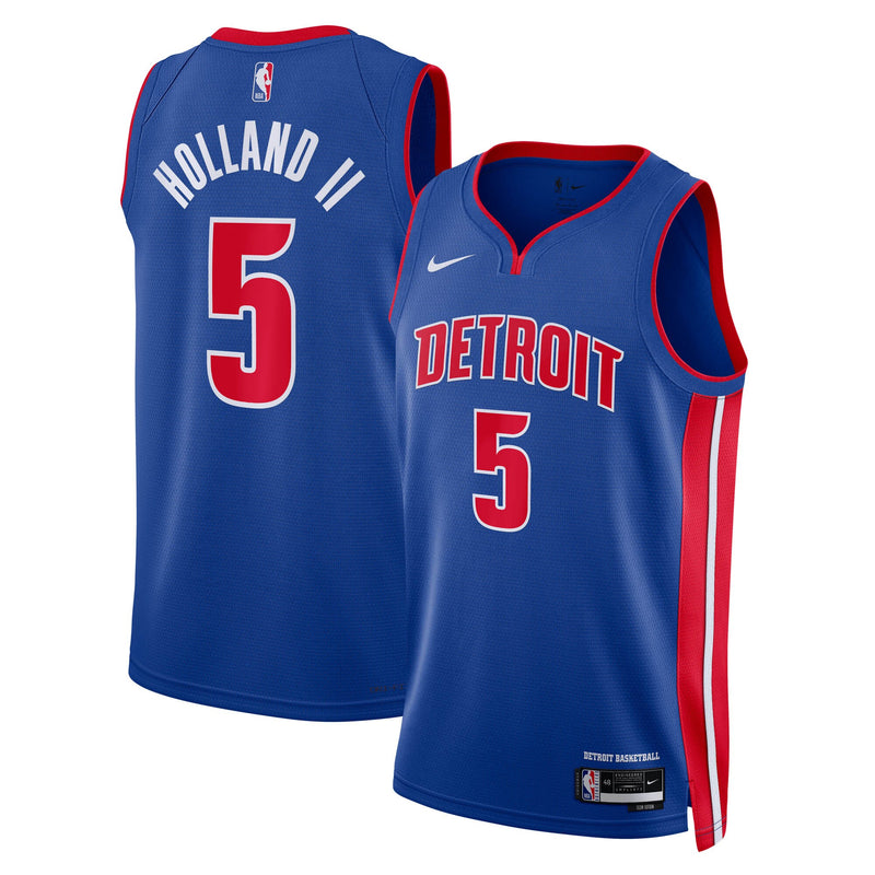 Detroit Pistons Nike Icon Swingman Jersey NBA 2024 Draft First Round Pick - Blue - Ron Holland II