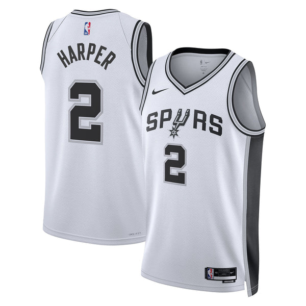 San Antonio Spurs Nike Association Edition Swingman Jersey NBA 2025 First Round Draft Pick - White - Dylan Harper