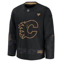 Calgary Flames Fanatics Black 2024 Military Appreciation Practice Jersey