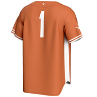 GameDay Greats #1 Burnt Orange Texas Longhorns Lightweight Baseball Jersey