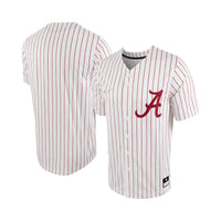 Nike White/Crimson Alabama Crimson Tide Pinstripe Replica Full-Button Baseball Jersey