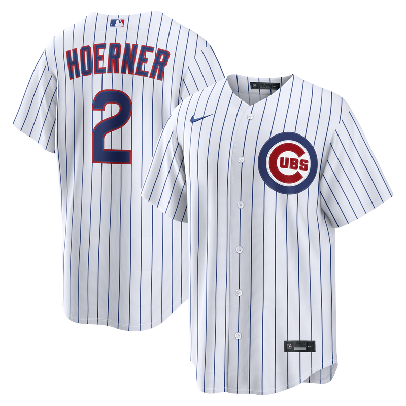 Chicago Cubs Nico Hoerner Nike White Home Replica Jersey