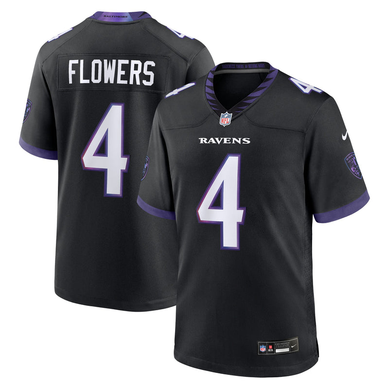 Baltimore Ravens Zay Flowers Nike Black Alternate Game Jersey