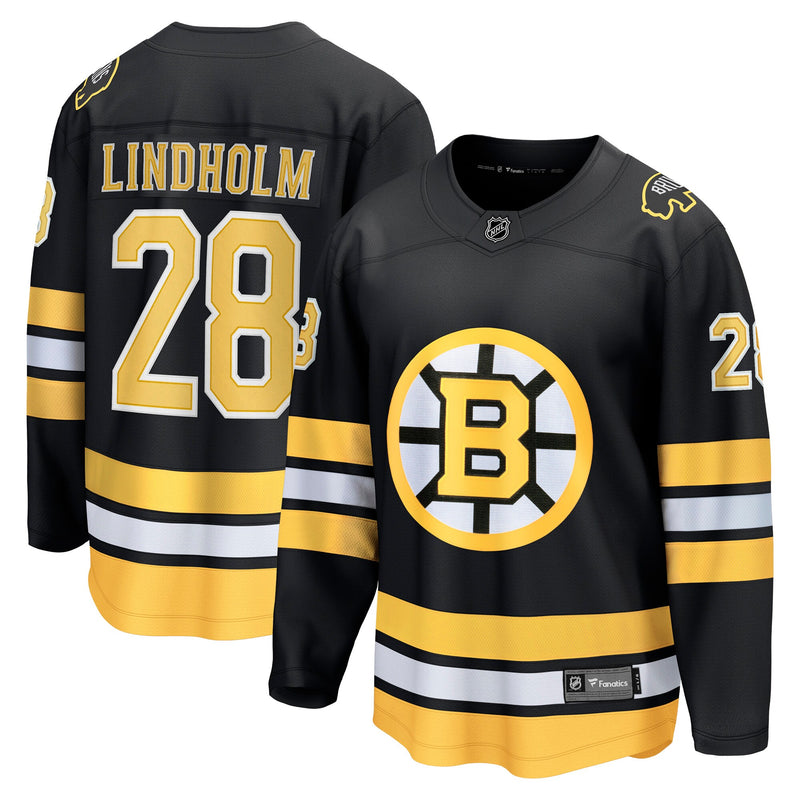 Boston Bruins Elias Lindholm Fanatics Black Home Breakaway Player Jersey