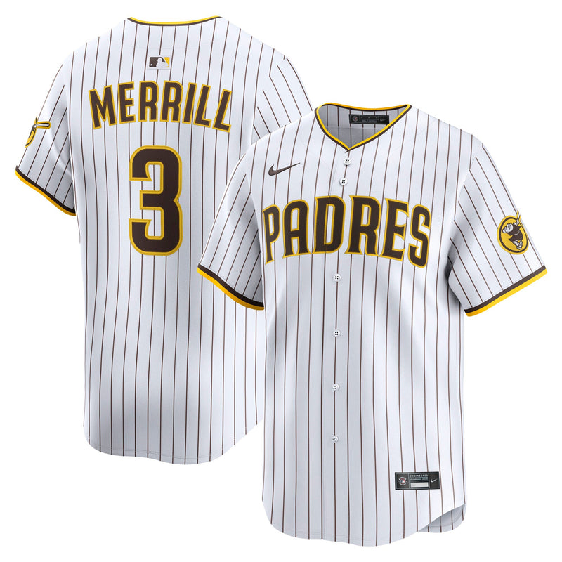 San Diego Padres Jackson Merrill Nike White Home Limited Player Jersey