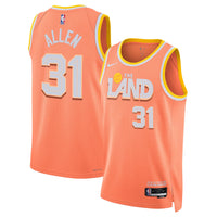 Cleveland Cavaliers Nike 2025/26 City Edition Swingman Jersey - Orange - Jarrett Allen